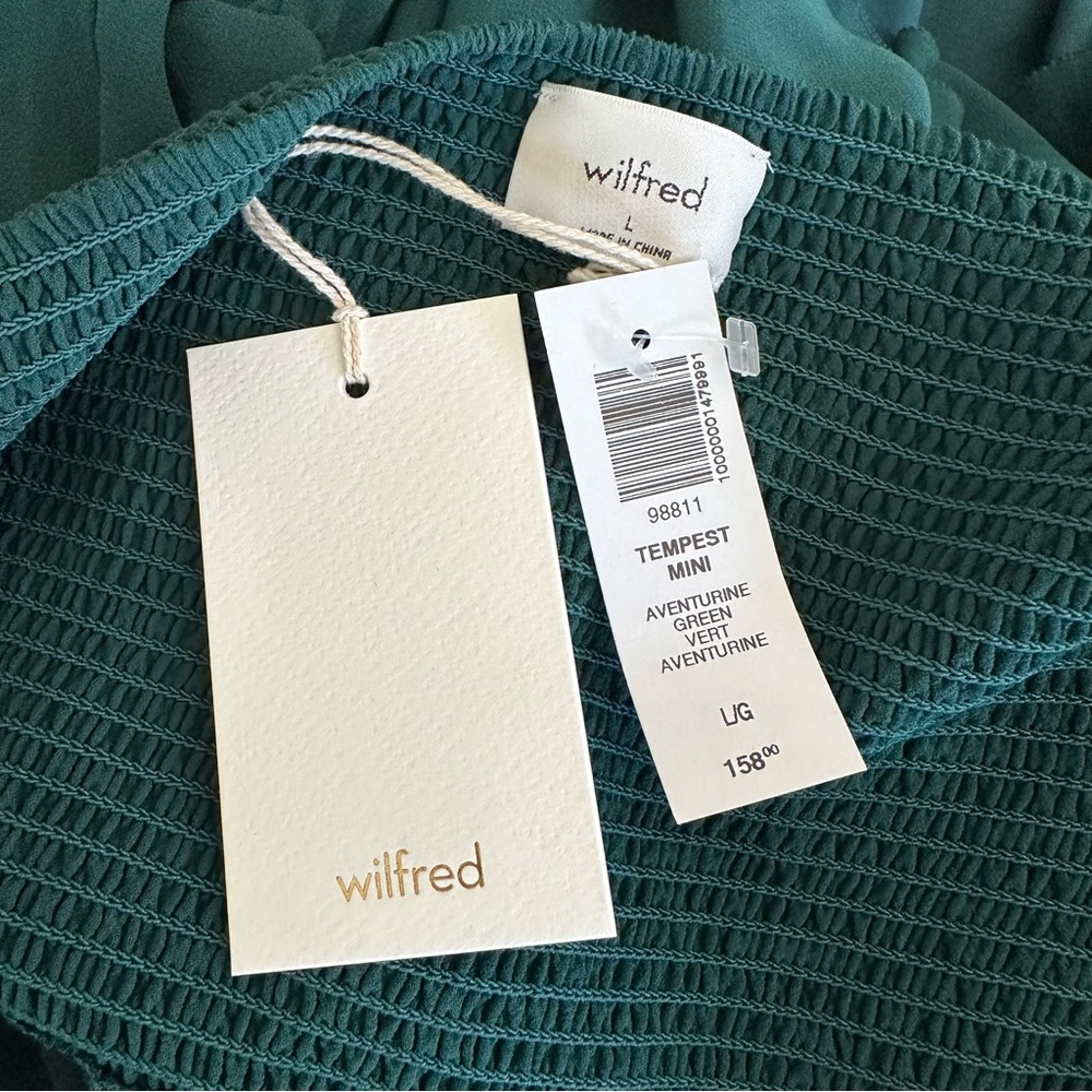 Aritizia Wilfred Tempest Mini Dress - Aventurine Green (NWT, Size L) - Picture 11 of 12